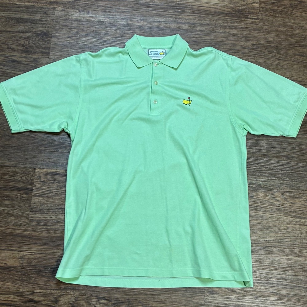 Vintage AUGUSTA NATIONAL Golf Shop Masters Green Polo Shirt Y2K Men's Large